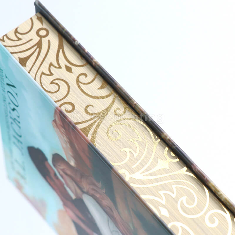 Hardcover Fantasy Book with Gold Foiling on Cover, Laser Engraving Edges, and Endpapers 10