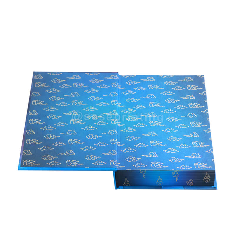 Hardcover Book with Printed Endpapers, Black Head and Tail Bands, and Pattern Sprayed Edges 7