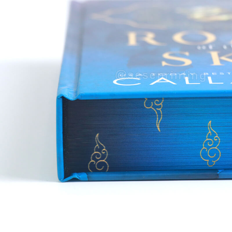 Hardcover Book with Printed Endpapers, Black Head and Tail Bands, and Pattern Sprayed Edges 11