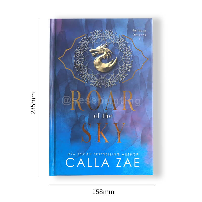 Hardcover Book with Printed Endpapers, Black Head and Tail Bands, and Pattern Sprayed Edges 6