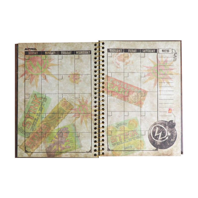 Spiral Hardcover Journal Custom Daily Weekly Monthly Planner 7