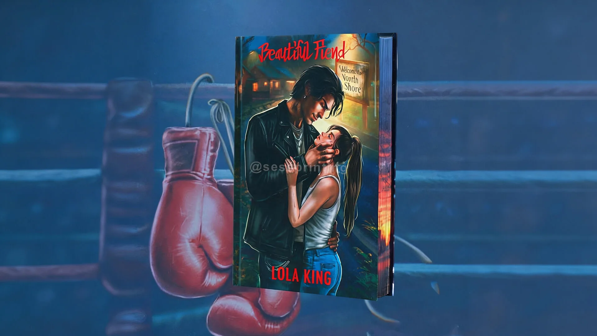 Romance Novels with Sprayed Edges, Red Foil Hardcover, Color Printed End Sheets 1