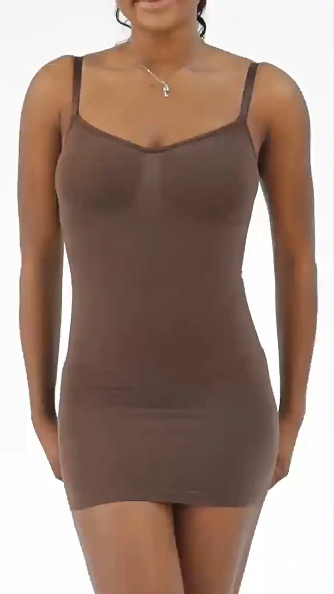 Women's Slim-Fitted Seamless Shapewear Dress Adjustable Strap for Daily 1