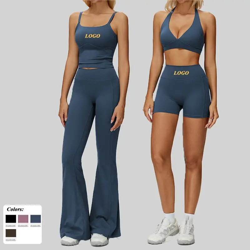 Women Yoga Set 2 Pieces High Waist Scrunch Butt Sportswear For Workout Outfit 1