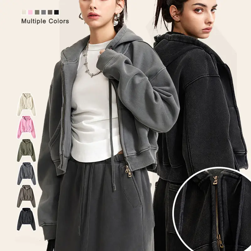 Winter Hoodie Sweatshirt Washed Vintage Fleece Breathable For Sports & Workout 1