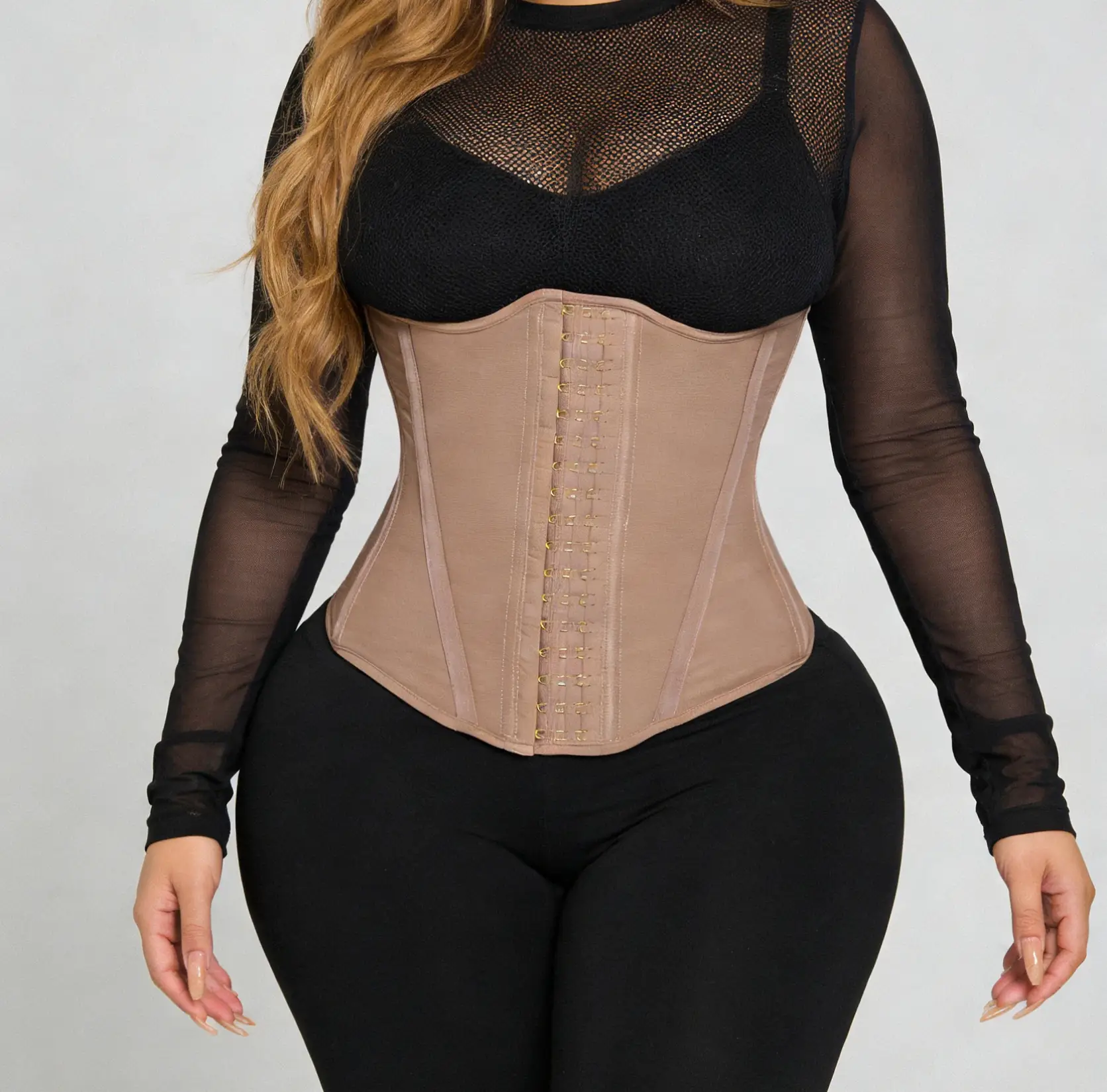 Tummy Control Waist Trainer with 3-Row Hook for Sculpting&Posture Support 1