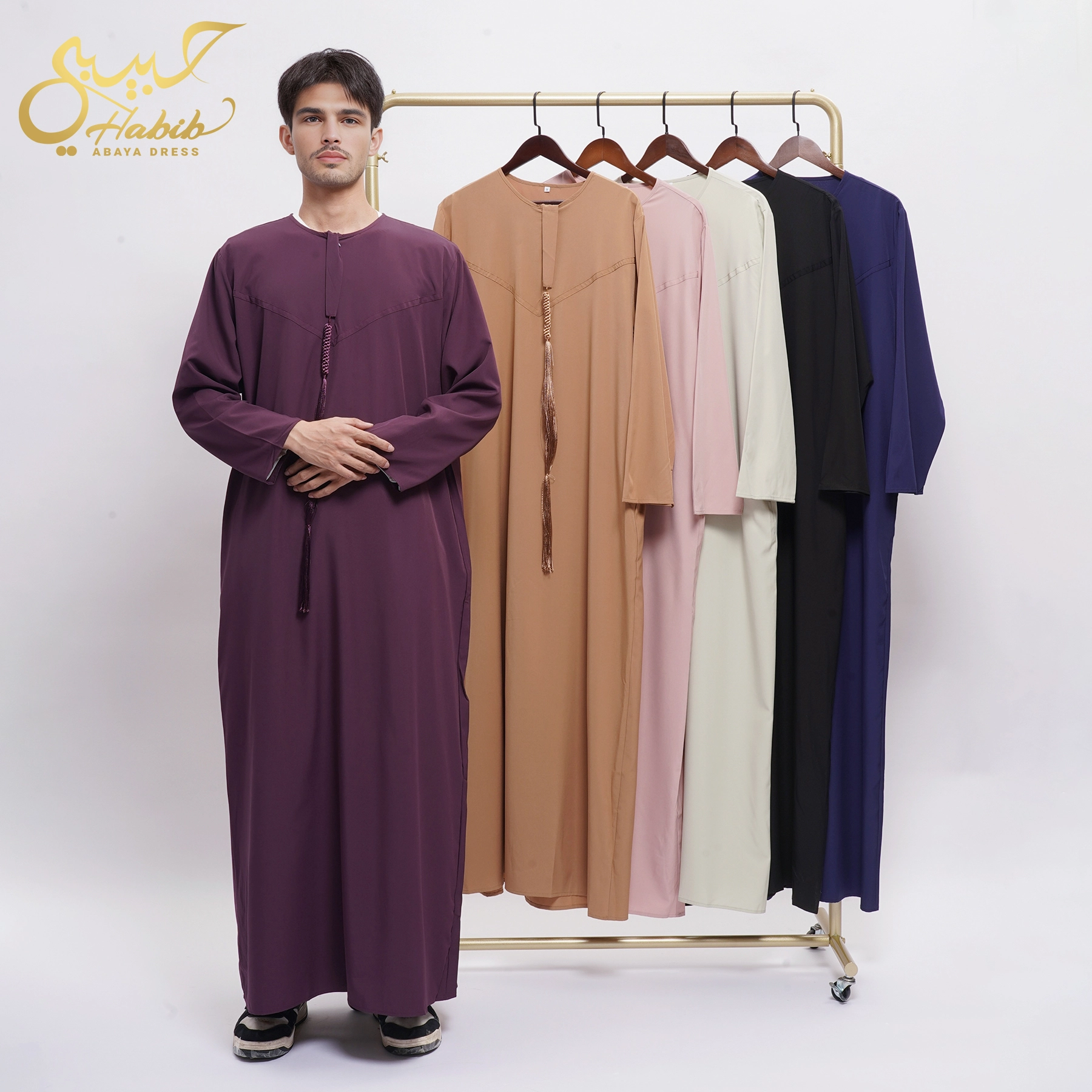 Emirati Omani Tassel Thobes Dubai Men Clothes 1
