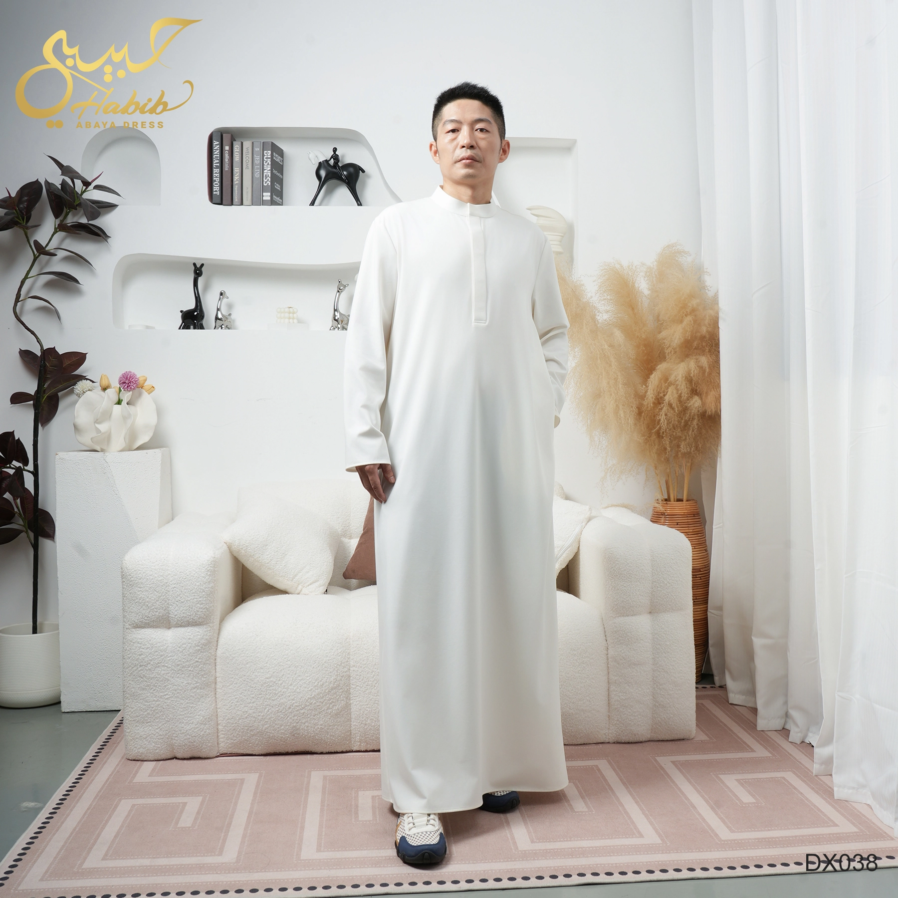 Arabic White Classic Emirates Thobe Dubai Thawb Men Muslim 1