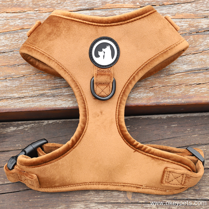 Harnais pour chien OKEYPETS chaud, doux, réglable et anti-traction en velours 17