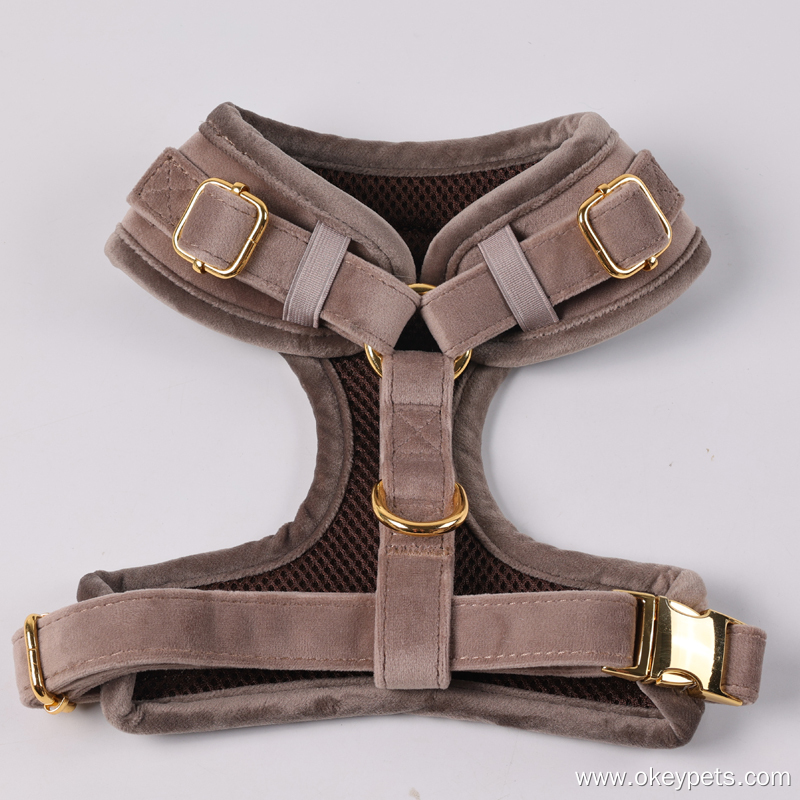 Harnais pour chien OKEYPETS chaud, doux, réglable et anti-traction en velours 12