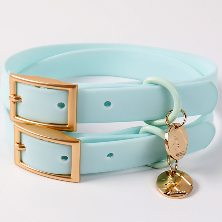 OKEYPETS Wholesale 7 Colors PVC Dog Collar Dog Leash  Custom Waterproof PVC Dog Lead Collar With Name Tag 15