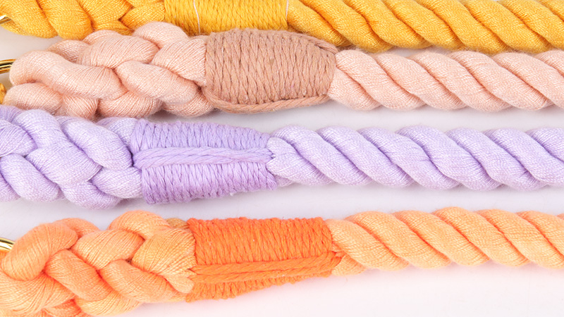 OKEYPETS Vente en gros Laisse pour chien en coton coloré, tressée à la main, corde résistante, laisses pour animaux de compagnie 12