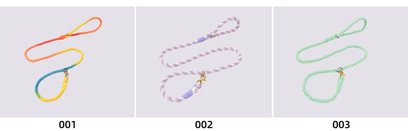 OKEYPETS Vente en gros Laisse pour chien en coton coloré, tressée à la main, corde résistante, laisses pour animaux de compagnie 15