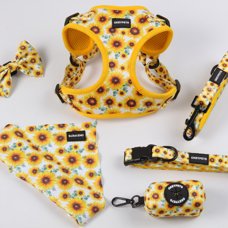 OKEYPETS Nouveau harnais pour chien design facile à enfiler, logo personnalisé, vente en gros, petit ensemble de harnais de luxe mignon facile à enfiler 9