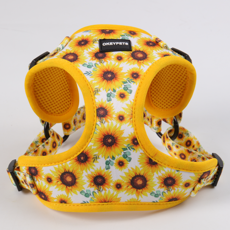 OKEYPETS Nouveau harnais pour chien design facile à enfiler, logo personnalisé, vente en gros, petit ensemble de harnais de luxe mignon facile à enfiler 5