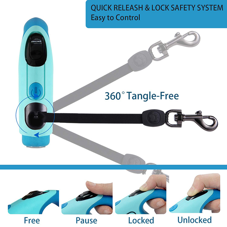 Laisse rétractable pour chien de 4,9 m avec lampe torche 9