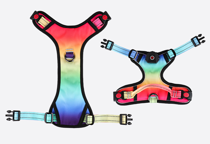 OKEYPETS, vente en gros de harnais pour chien rechargeable USB, sécurité pour animaux de compagnie, anti-traction, harnais LED pour chiens de taille moyenne. 11