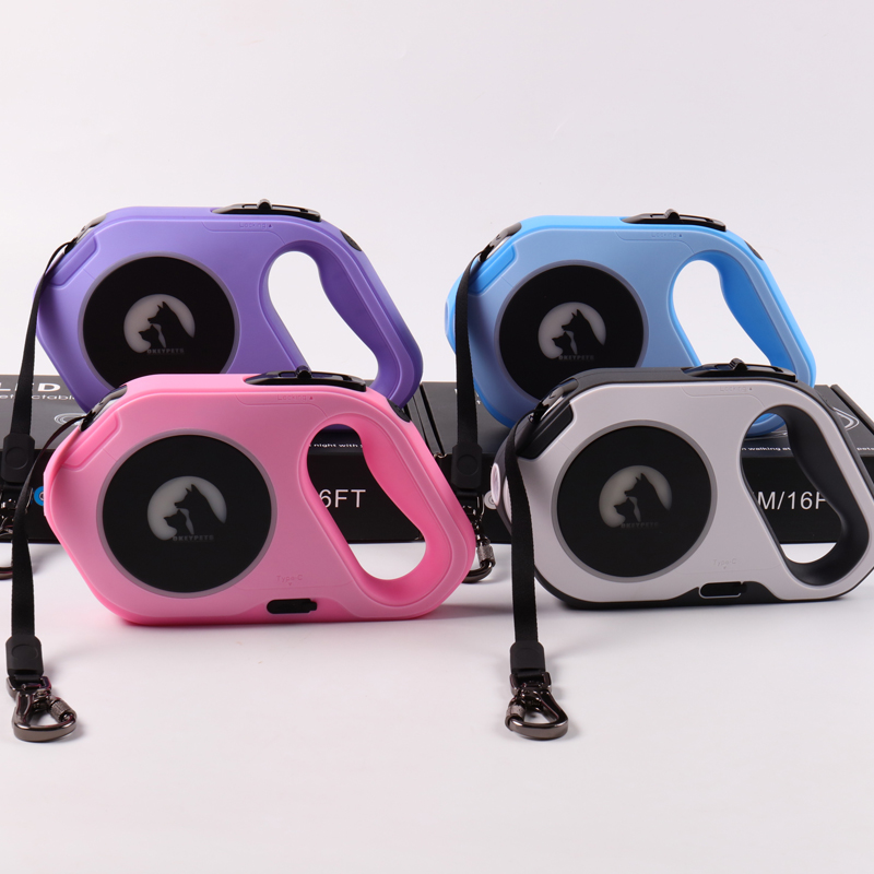 Laisse rétractable OKEYPETS personnalisée avec lampe torche LED pour chiens de petite, moyenne et grande taille 12
