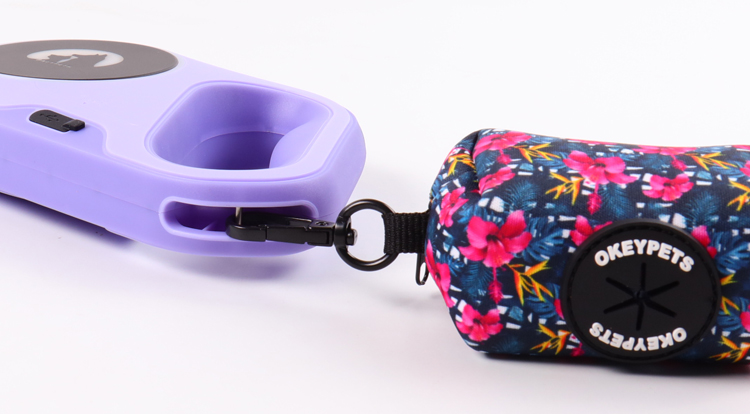 OKEYPETS Custom LED Retractable Dog Leash with Flashlight for Small Medium Large Dog 9