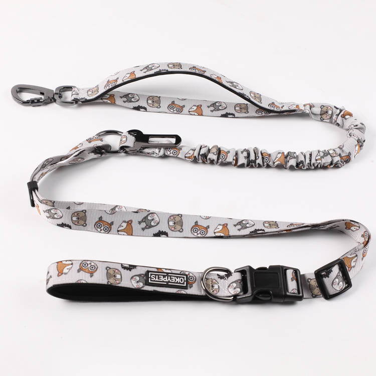 Laisse élastique personnalisée OKEYPETS pour chien, double poignée, robuste, avec logo 14