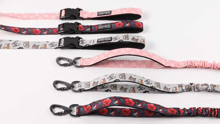 Laisse élastique personnalisée OKEYPETS pour chien, double poignée, robuste, avec logo 18