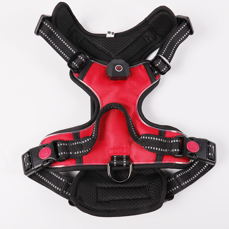 Harnais tactique personnalisé pour chien, anti-traction, rembourré, sûr, réglable, réfléchissant, robuste, avec LED. 18