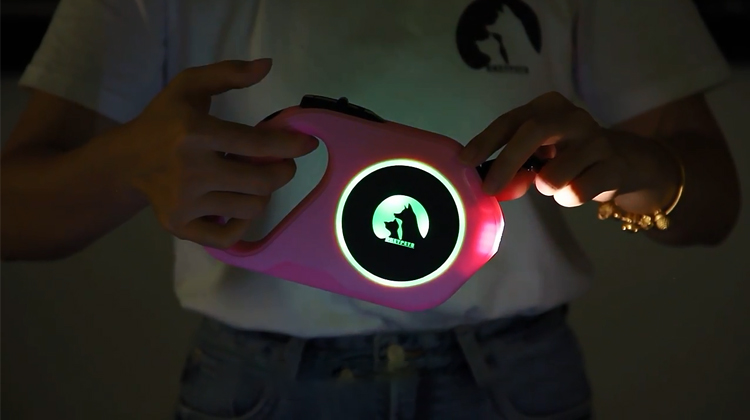 Laisse rétractable personnalisée OKEYPETS pour chien, ultra-résistante, avec lampe torche LED rechargeable 18