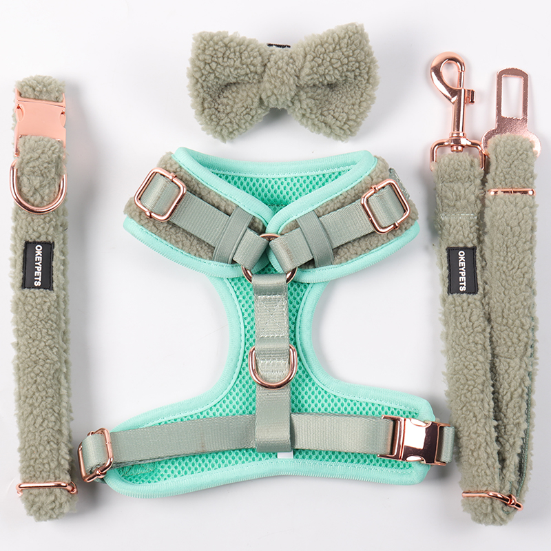 Harnais pour chien en sherpa chaud - Promotion - Ensemble de harnais pour chien en sherpa doux et confortable 11