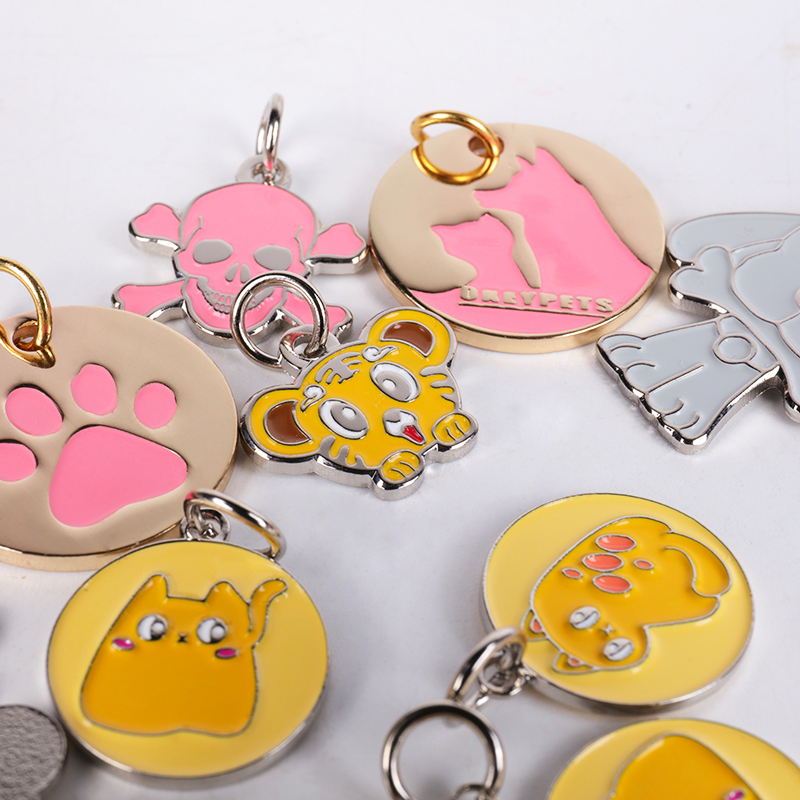 Médaille d'identification pour animal de compagnie avec gravure de logo personnalisée, en acier inoxydable. 10