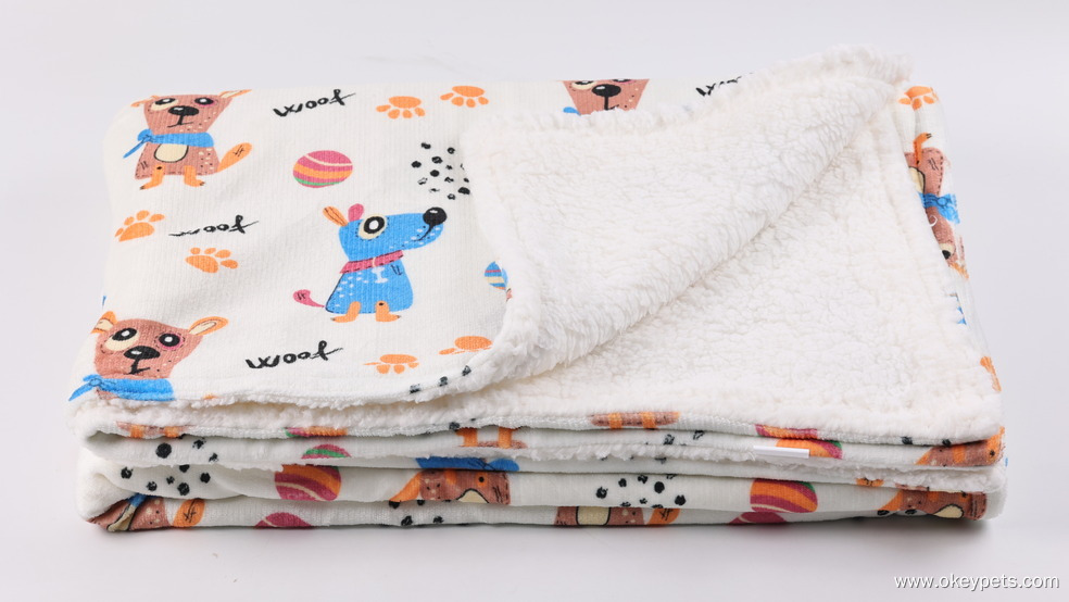 Couvertures d'hiver douces en sherpa pour animaux de compagnie, chaudes et mignonnes, neuves et personnalisées, imprimées par sublimation, pour chiens. 8