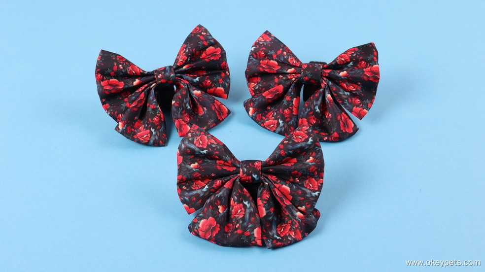 OKEYPETS Nœud papillon personnalisé en velours côtelé style marin, nœud papillon en denim sherpa 9