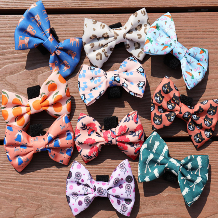 Ensemble harnais et laisse pour chien en gros, harnais en velours ajustable avec nœud papillon. 14