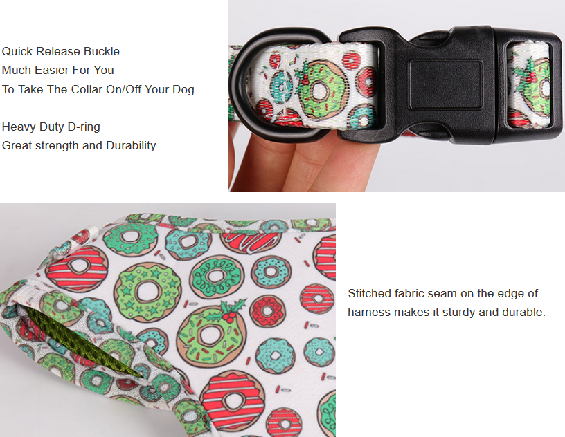 Neoprene Reversible Dog Harness Set with Matching Collar Leash Bow Tie - OKEYPETS 12