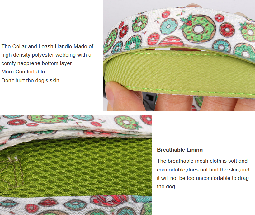 Neoprene Reversible Dog Harness Set with Matching Collar Leash Bow Tie - OKEYPETS 13