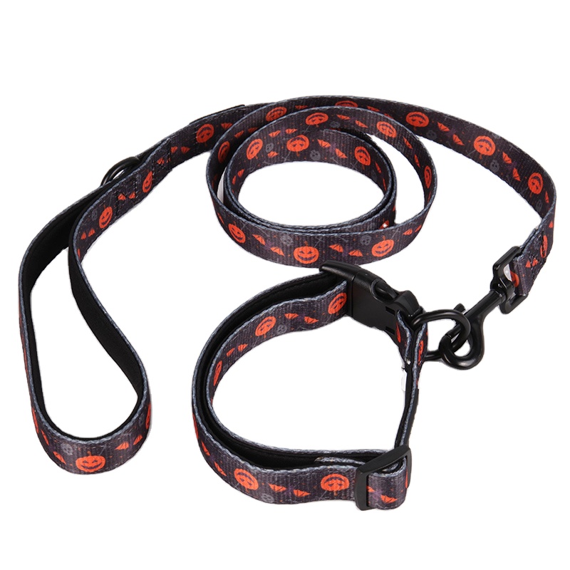 OKEYPETS Fabricant en gros Ensemble collier et laisse pour chien, motif Halloween, sublimation, créateur 12