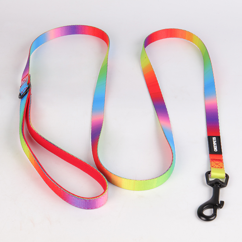 Harnais pour chien en néoprène arc-en-ciel, harnais double couche anti-traction 16