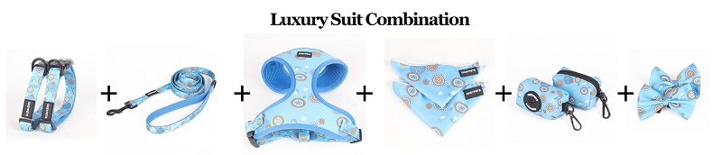 Fabricant OEM et ODM de harnais pour chiens, ensemble harnais-gilet en polyester avec collier/nœud papillon. 7