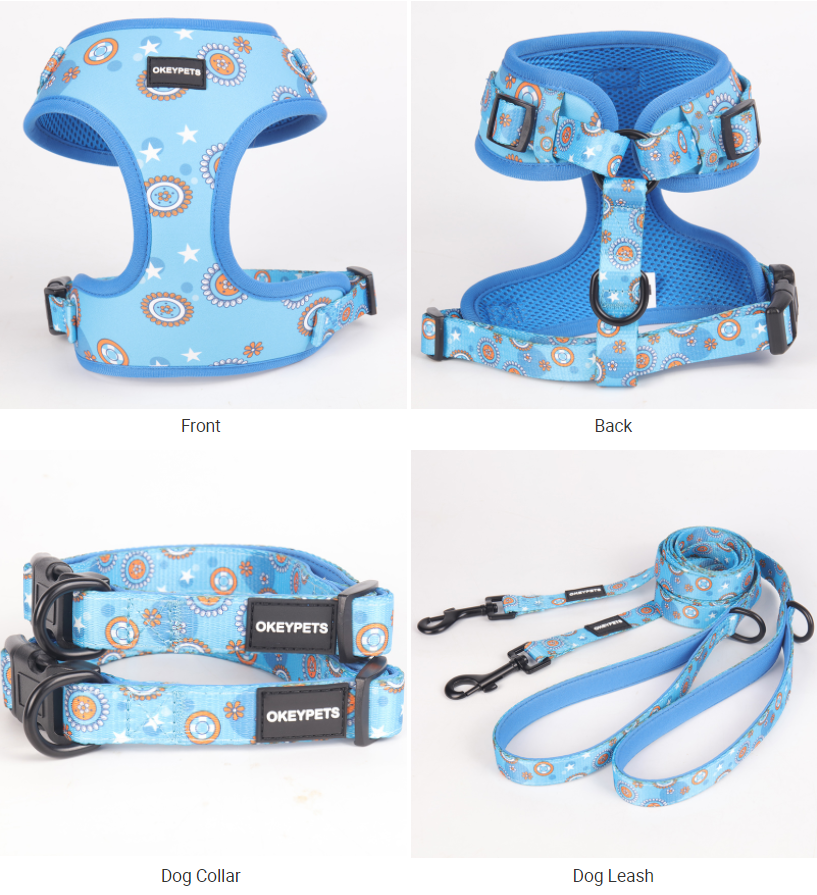 Fabricant OEM et ODM de harnais pour chiens, ensemble harnais-gilet en polyester avec collier/nœud papillon. 9