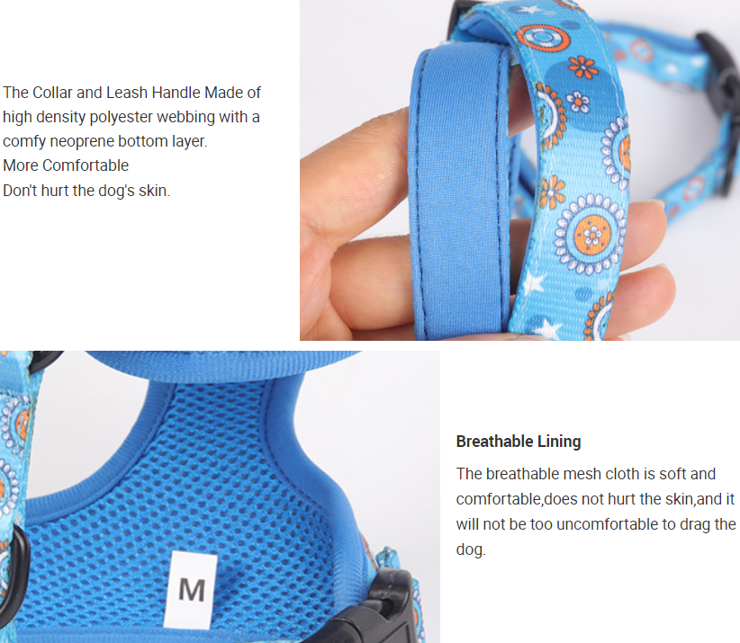 Fabricant OEM et ODM de harnais pour chiens, ensemble harnais-gilet en polyester avec collier/nœud papillon. 12