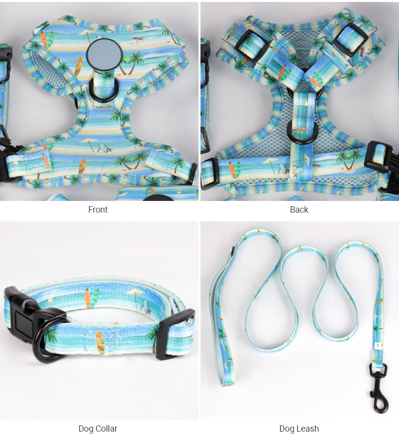 OKEYPETS Accessoires pour chiens ajustables et personnalisés : ensemble harnais et laisse assortis, harnais de poitrine et collier personnalisés. 11