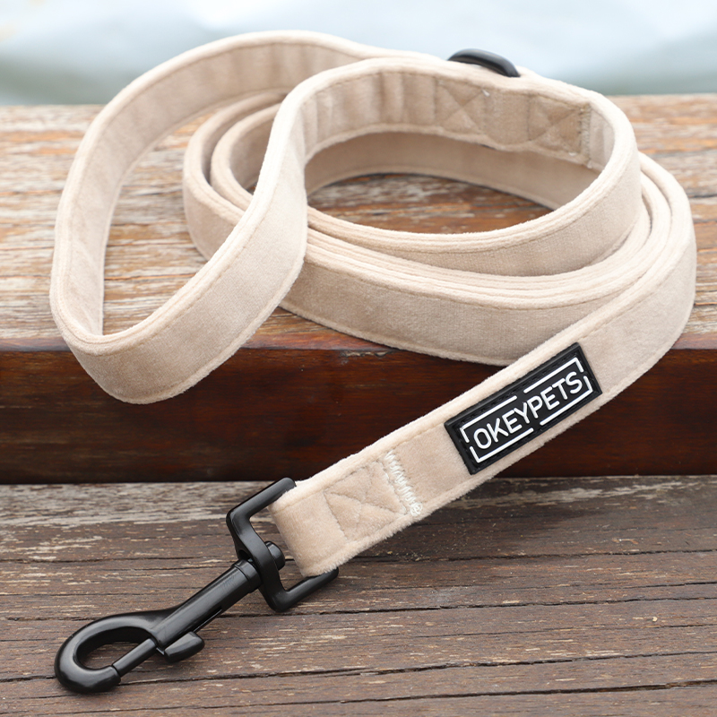 Harnais pour chien en velours personnalisable avec collier et laisse, harnais rembourré doux. 13