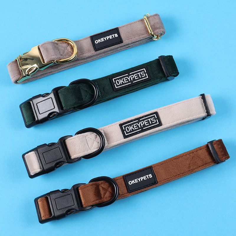 Harnais pour chien en velours personnalisable avec collier et laisse, harnais rembourré doux. 12