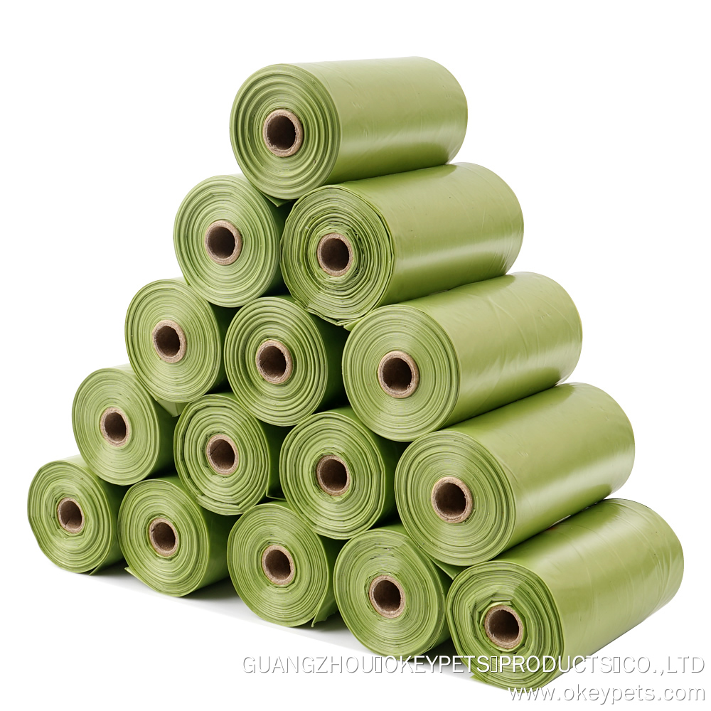 OKEYPETS Custom Logo Printed Biodegradable Dog Waste Bag With Dispenser Wholesale Compostable Dog Poop Bags 17