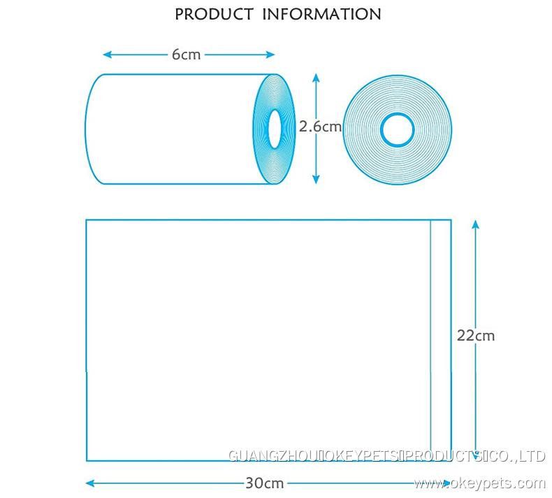 OKEYPETS Custom Logo Printed Biodegradable Dog Waste Bag With Dispenser Wholesale Compostable Dog Poop Bags 20