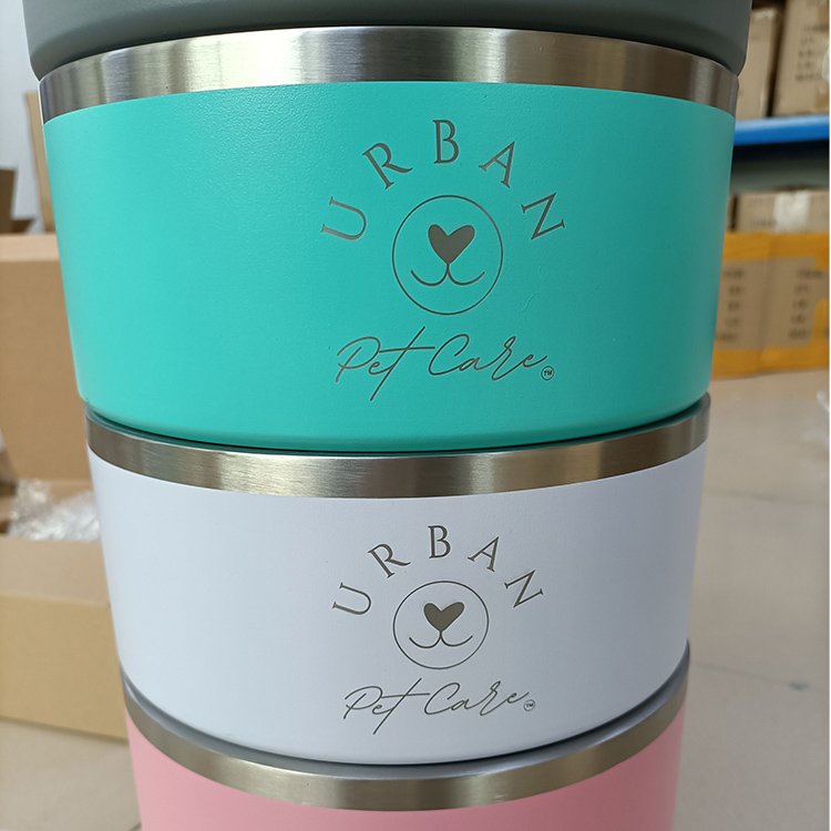 OKEYPETS Kisállat-kiegészítők Nagykereskedelmi Kutya Luxus Tál 32/64oz Utazó Hordozható Egyedi Logós Rozsdamentes Acél Kutyatálak 18