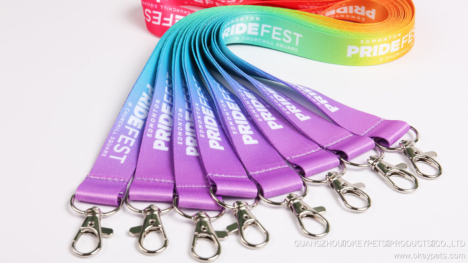 Lanière porte-clés promotionnels personnalisés par sublimation avec logo, en polyester, à petit prix 7