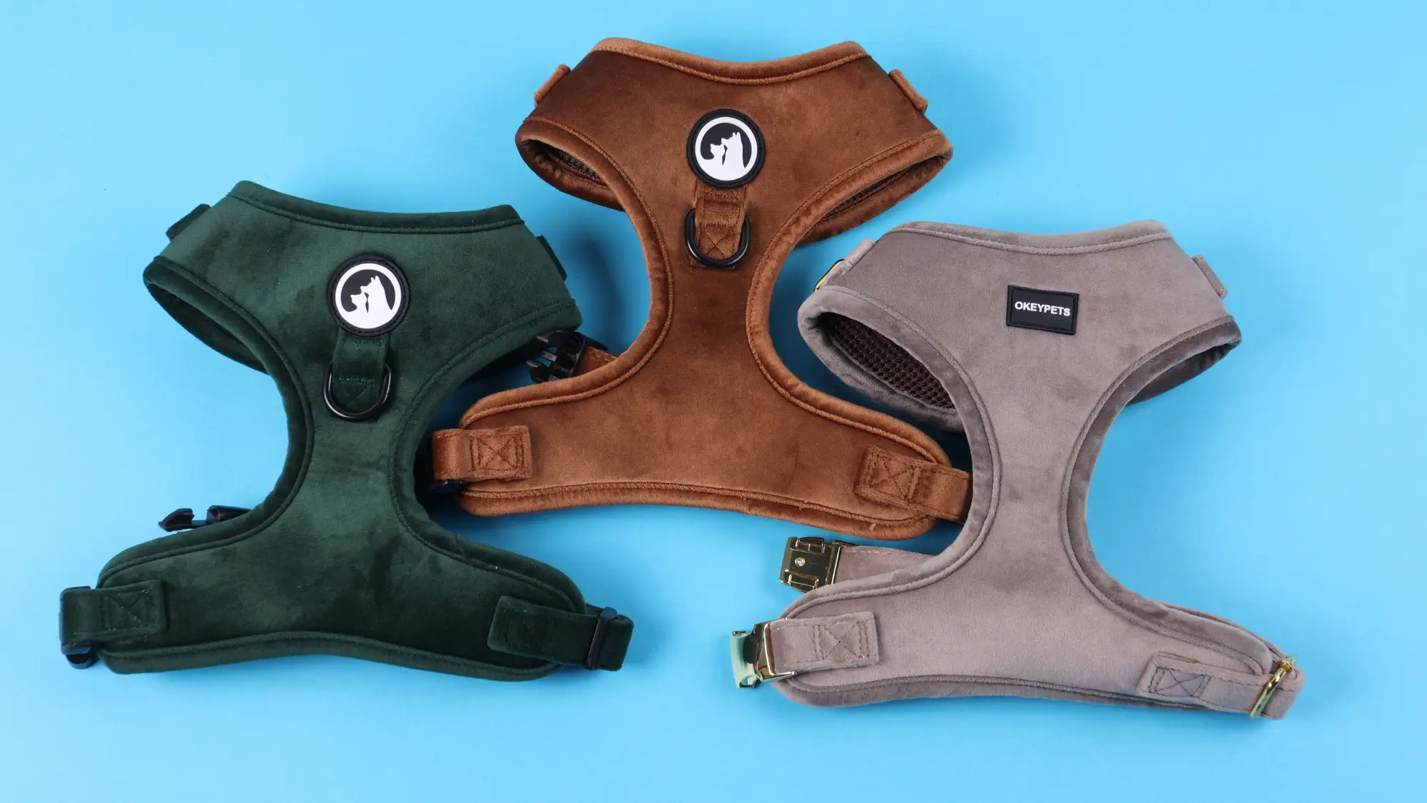 Ensemble harnais et laisse pour chien en velours côtelé doux et tweed, avec collier et accessoires pour animaux de compagnie. 1