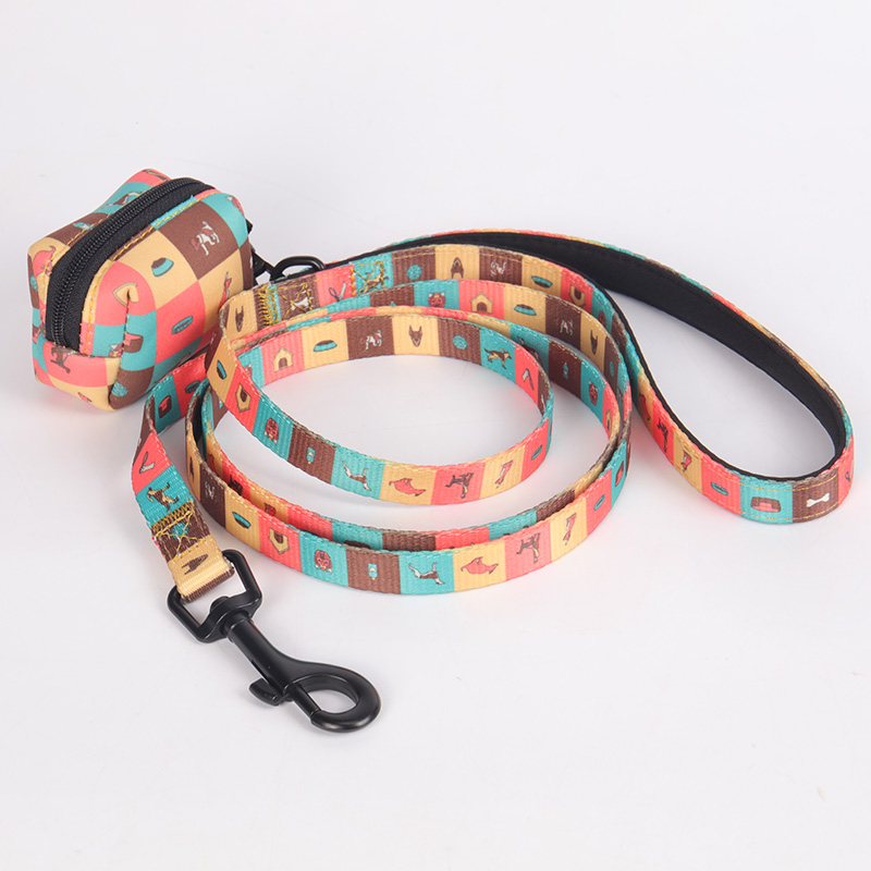 OKEYPETS Ensemble laisse, collier et harnais pour chien ajustable et personnalisé, motif personnalisé, harnais en néoprène respirant et mignon. 12
