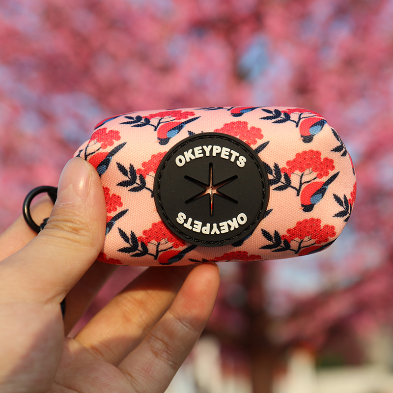 OKEYPETS Pochette porte-sacs à déjections canines personnalisée avec distributeur de sacs poubelle écologiques pour litière et animaux de compagnie 19