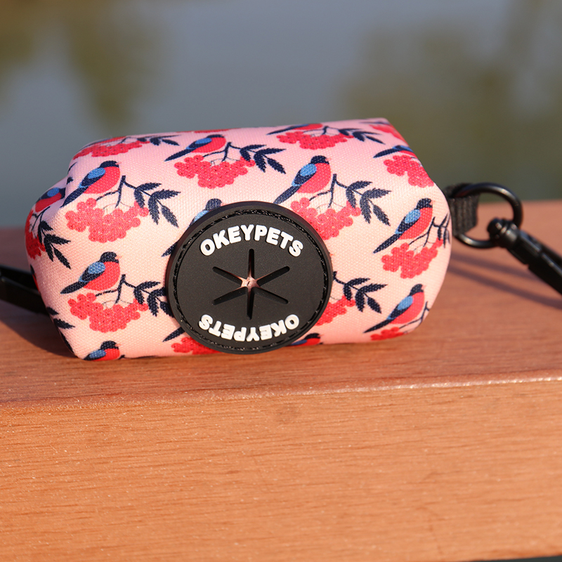 OKEYPETS Pochette porte-sacs à déjections canines personnalisée avec distributeur de sacs poubelle écologiques pour litière et animaux de compagnie 20